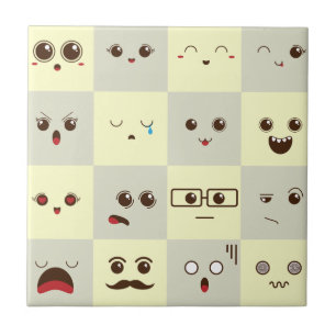 Cute face ceramic tile