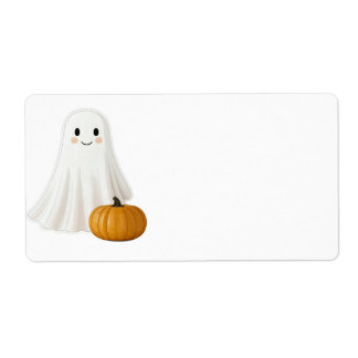 Cute Face Halloween Shipping Label