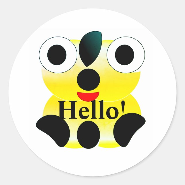 Cute Face Hello Stickers (Front)