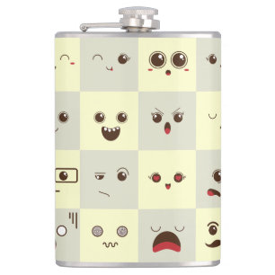 Cute face hip flask