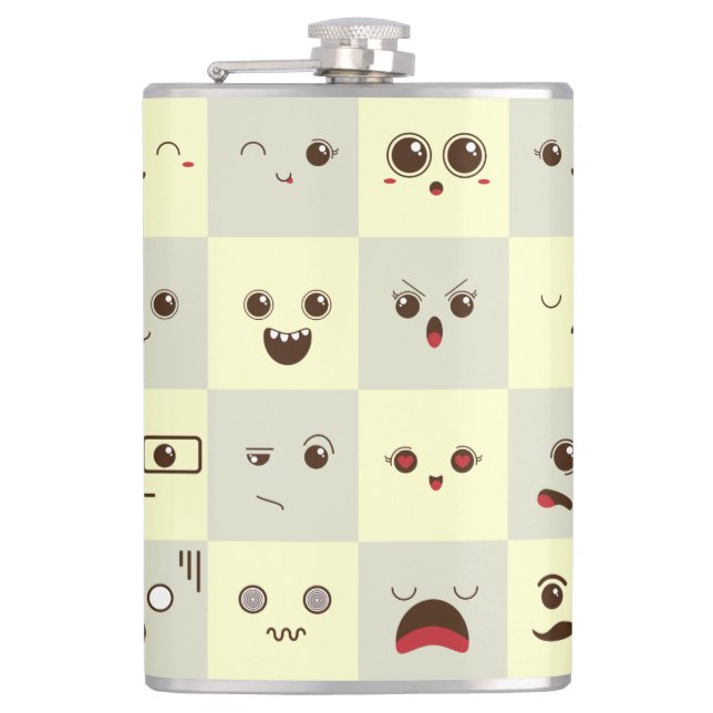 Cute face hip flask (Front)