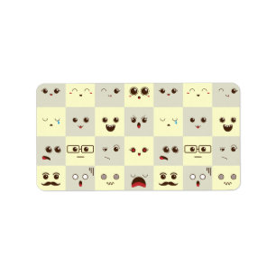 Cute face label
