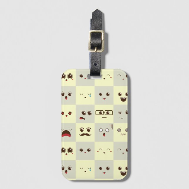 Cute face luggage tag (Front Vertical)