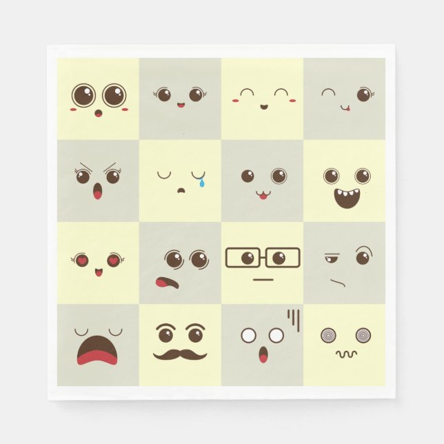 Cute face napkin (Front)