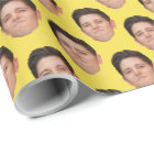 Cute Face or Pet Photo Yellow Gift Wrapping Paper