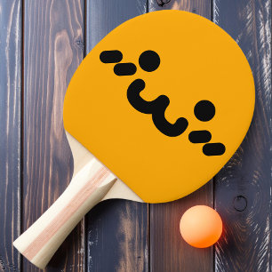 Cute Face Orange Ping Pong Paddle