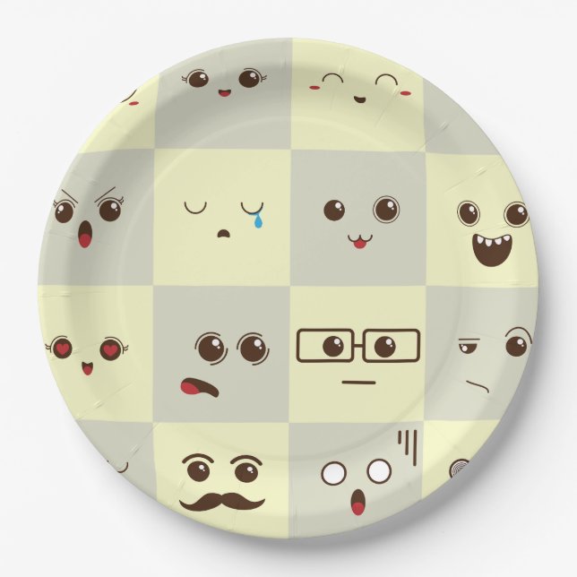 Cute face paper plate (Front)