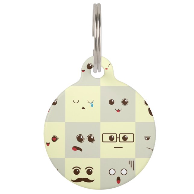 Cute face pet tag (Front)