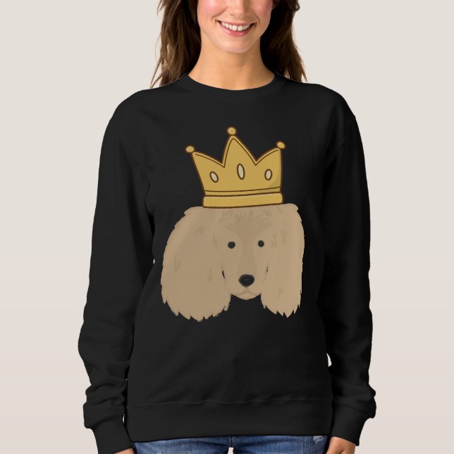 Cute Face Poodle With Crown Sweatshirt (Front)