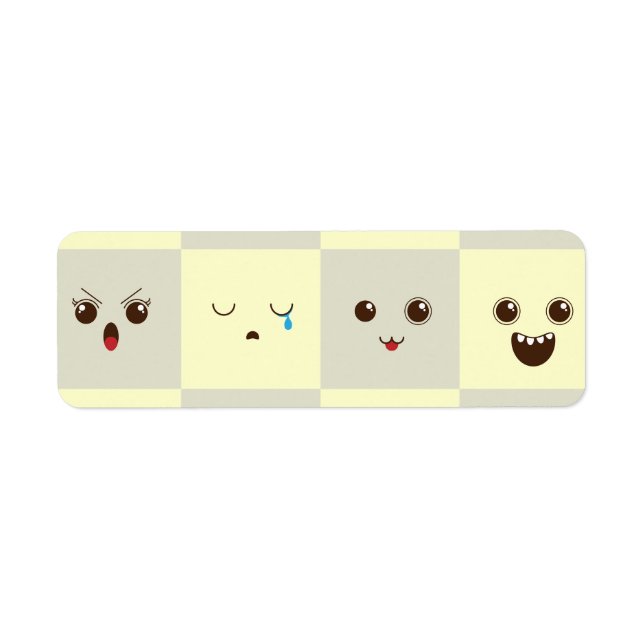 Cute face return address label (Front)