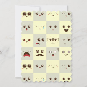 Cute face thank you card