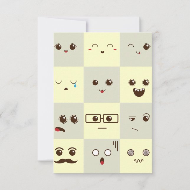 Cute face thank you card (Front)