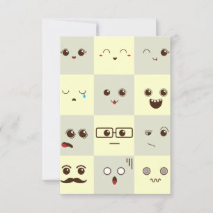 Cute face thank you card