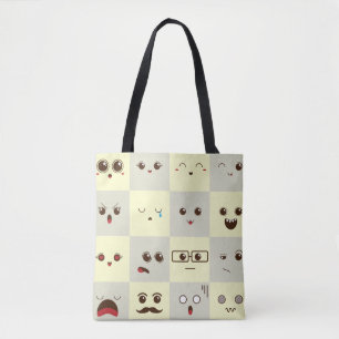 Cute face tote bag