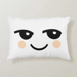 CUTE FACE WHITE ACCENT PILLOW