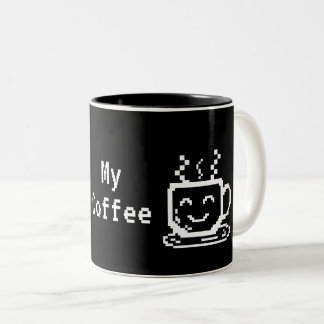 Cute face white Two-Tone coffee mug