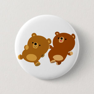 Cute Facetious Cartoon Bears 6 Cm Round Badge