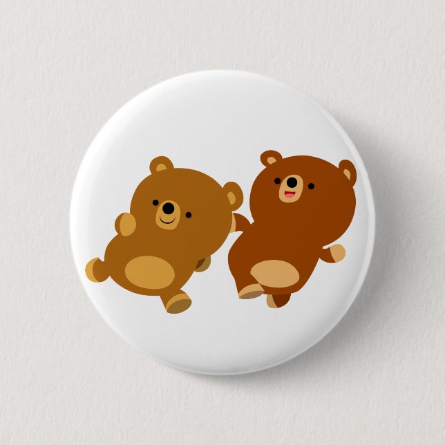 Cute Facetious Cartoon Bears 6 Cm Round Badge (Front)