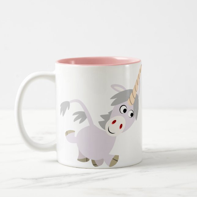 Cute Facetious Cartoon Unicorn Mug (Left)