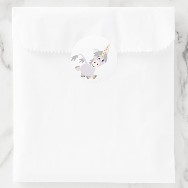 Cute Facetious Cartoon Unicorn Sticker (Bag)
