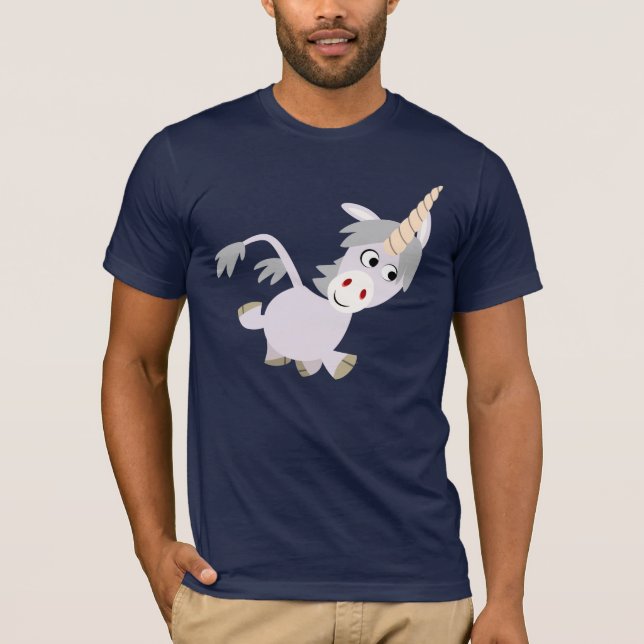Cute Facetious Cartoon Unicorn T-Shirt (Front)