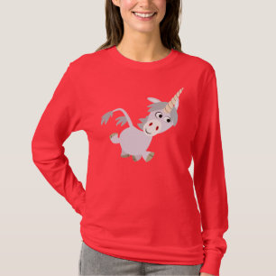 Cute Facetious Cartoon Unicorn Women T-Shirt