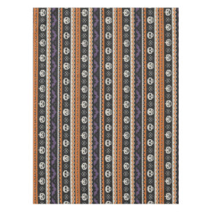 Cute, fair isle/colorwork Halloween skull & bats Tablecloth