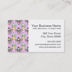 Cute Fairies and Stars and Moons Pattern Business Card