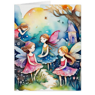 Cute fairies in fairyland like a fairytale Card