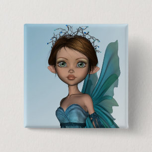 Cute Fairy 15 Cm Square Badge