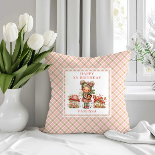 Cute Fairy 2nd Birthday Pastel Pink Throw Pillow