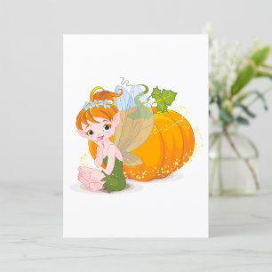 Cute Fairy And A Pumpkin Invitation