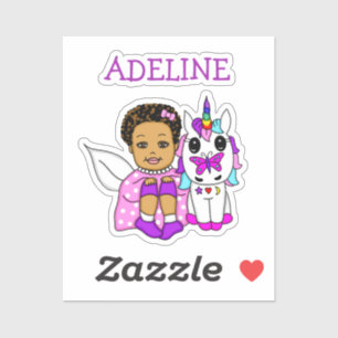 Cute Fairy and her Unicorn Personalised Name