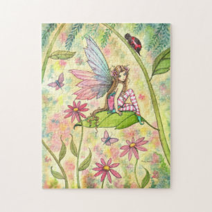 Cute Fairy and Ladybug Fantasy Art Jigsaw Puzzle