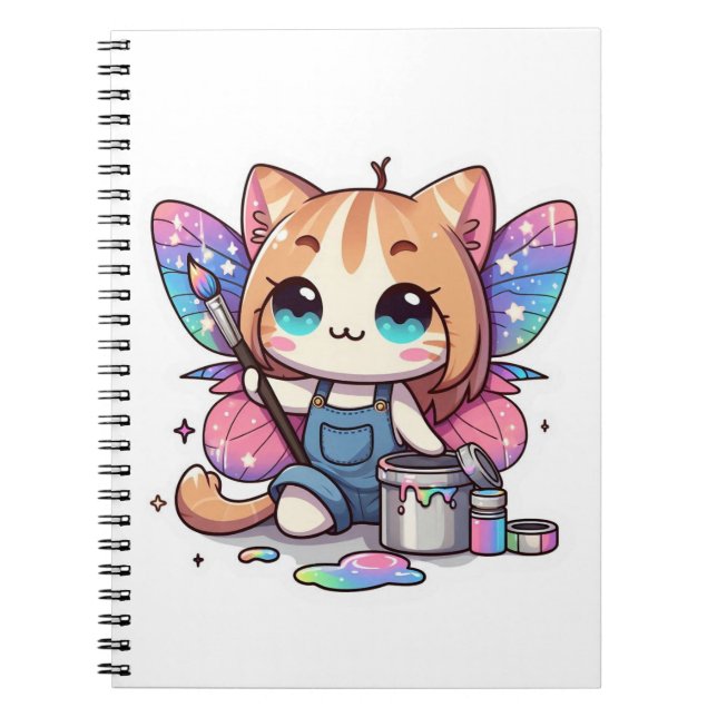 Cute fairy cat artist notebook (Front)