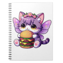 Cute fairy cat with burger 