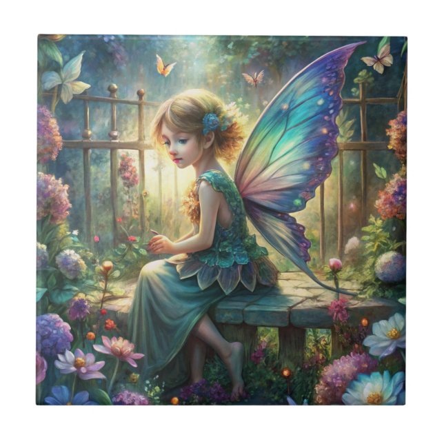Cute Fairy  Ceramic Tile (Front)