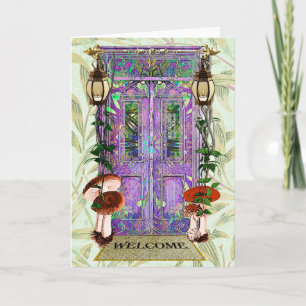 Cute Fairy Door Welcome Mat Housewarming Moving Card