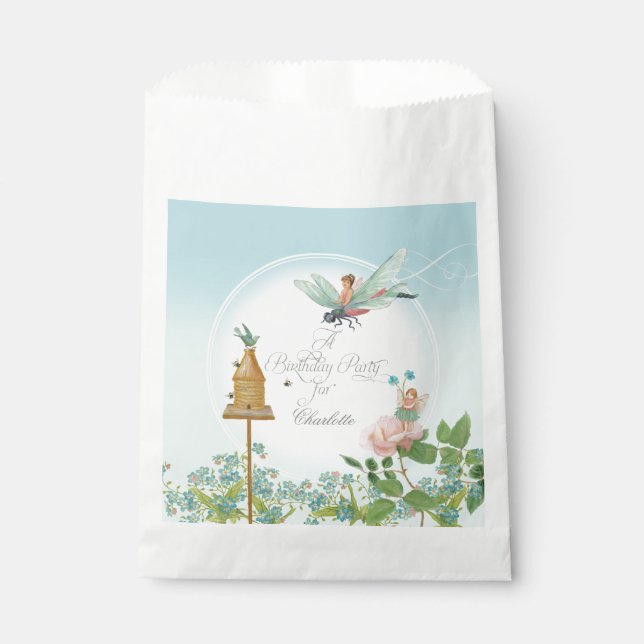 Cute Fairy Faerie Themed Birthday Party Favours Favour Bag (Front)