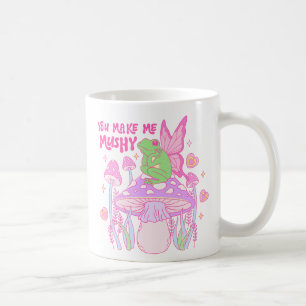 Cute Fairy Frog and Mushroom - You Make Me Mushy Coffee Mug