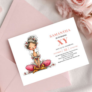 Cute Fairy Girl 2nd Birthday Floral Pink invitatio Invitation