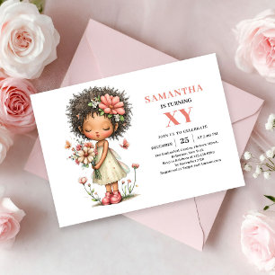 Cute Fairy Girl 6th Birthday Magical Pastel invite