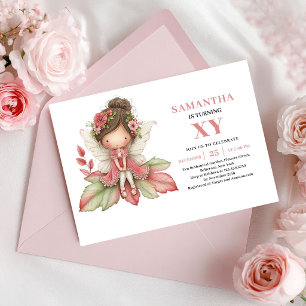 Cute Fairy Girl Birthday Pastel Pink Invitation