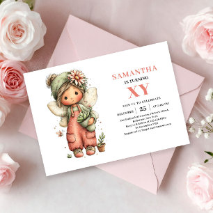 Cute Fairy Girl Birthday Whimsy Pink invitation