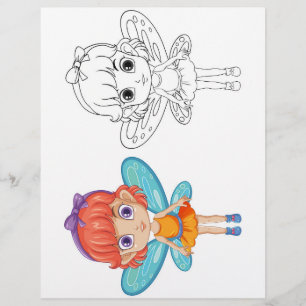 Cute Fairy Girl colouring page
