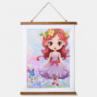 Cute Fairy Girl Floral Wall Hanging Poster | Whims Tapestry