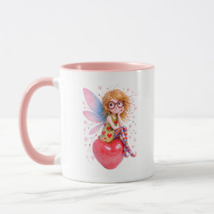 Cute Fairy Girl With Red Glasses Mug