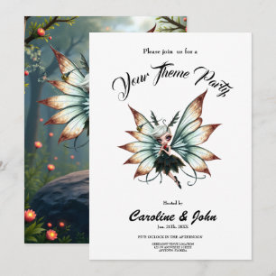Cute Fairy Guardian in Magical Forest Invitation