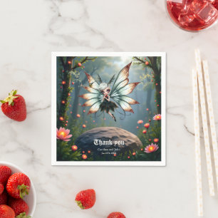 Cute Fairy Guardian in Magical Forest  Napkin