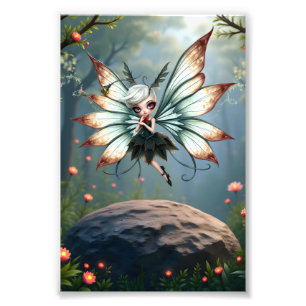 Cute Fairy Guardian in Magical Forest Photo Print
